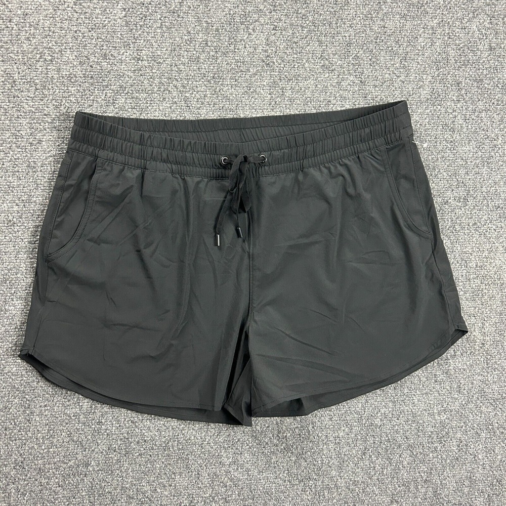 Eddie Bauer Shorts Womens Extra Large Black‎ Casual Stretch Drawstring Polyester